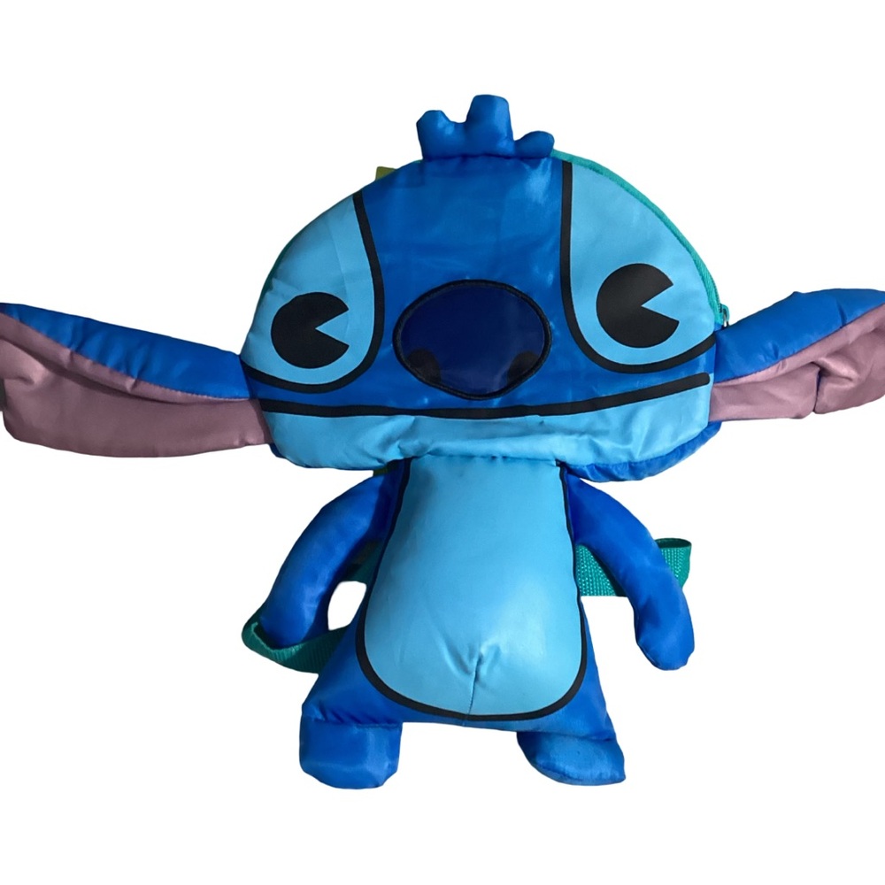 Disney Store Stitch Blue Polyester (Nylon Feel) Padded Backpack